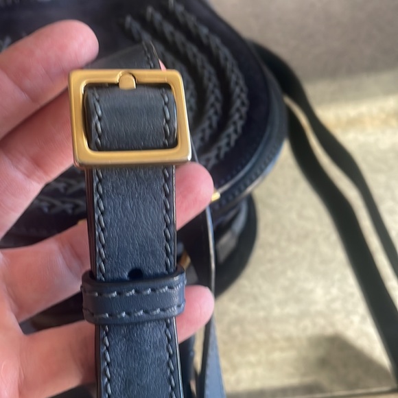 Chloe crossbody Marcie. exclusive  suede Navy contrast stitching. - Picture 10 of 10